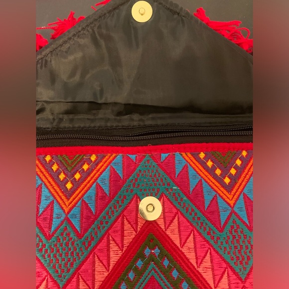 New Embroidered Pouch/ Clutch Mexican Authentic Artisanal Handwoven Boho Chic - Picture 3 of 6